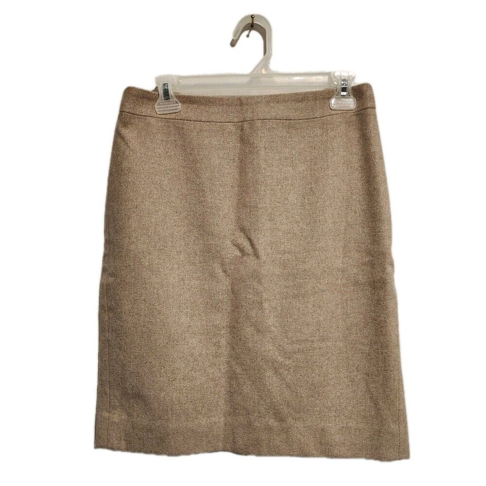 J. Crew Wool Lined Pencil Skirt Beige Size 4